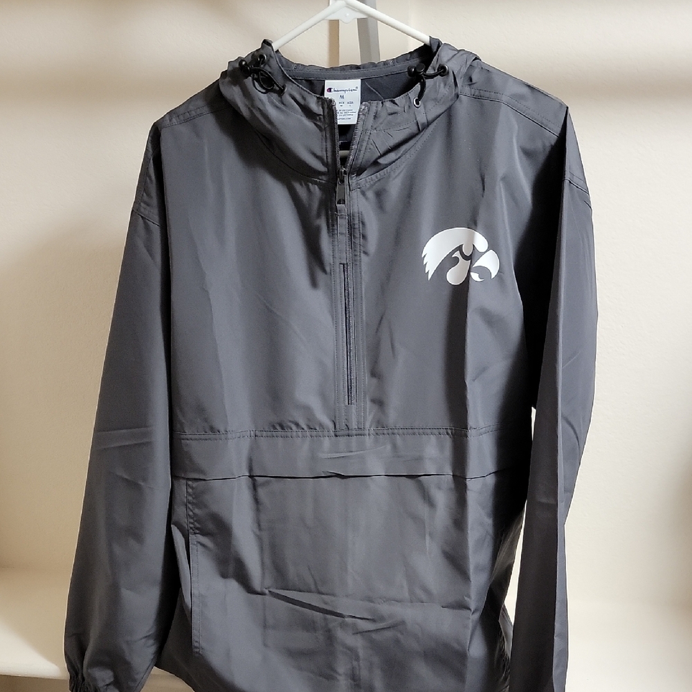 Champion Gray Windbreaker with Logo